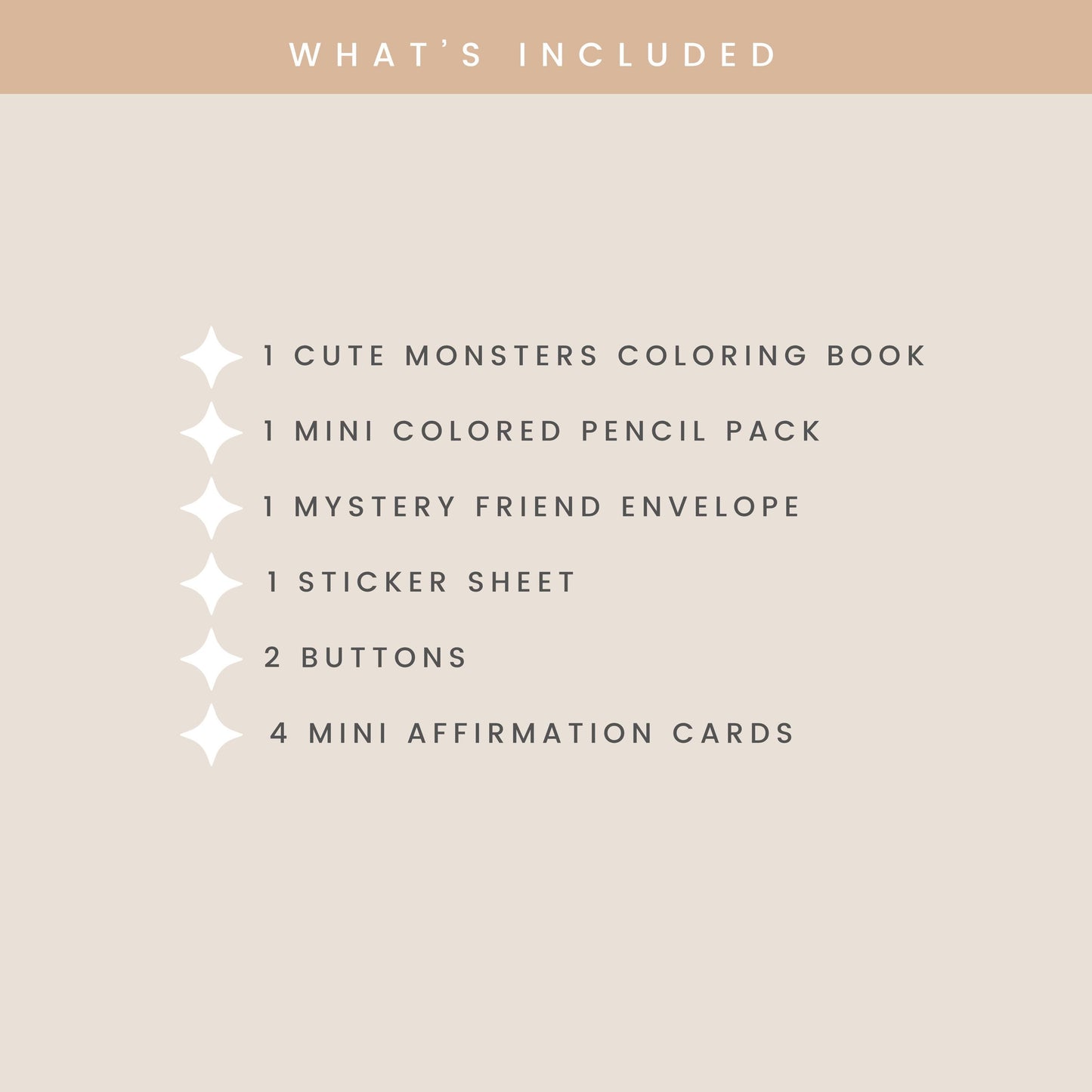 Monster Friends Coloring Book Gift Set, Affirmation Book with Stickers, Pencils, Cards