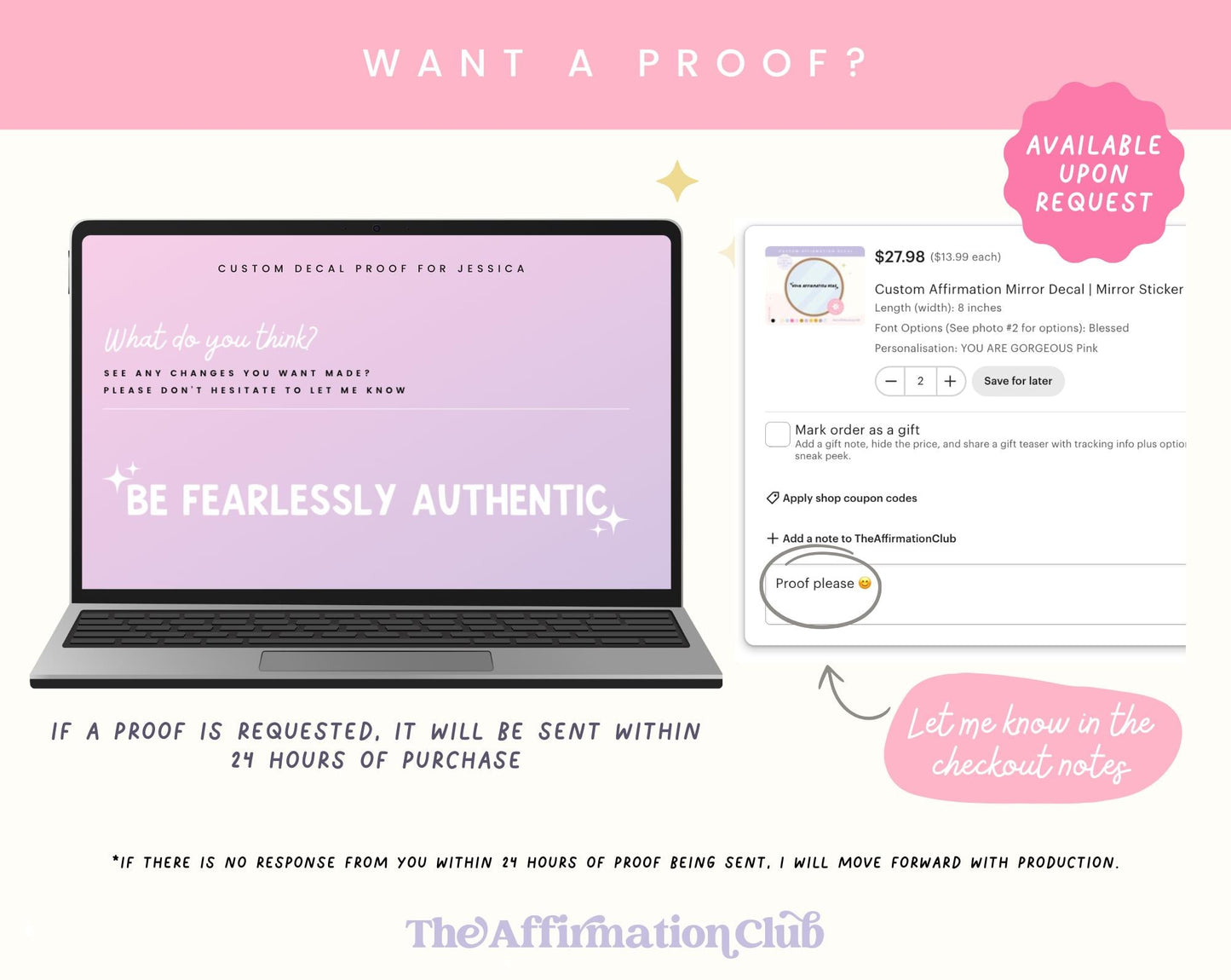 Custom Affirmation Mirror Decal | Vinyl Sticker for Positive Self-Talk