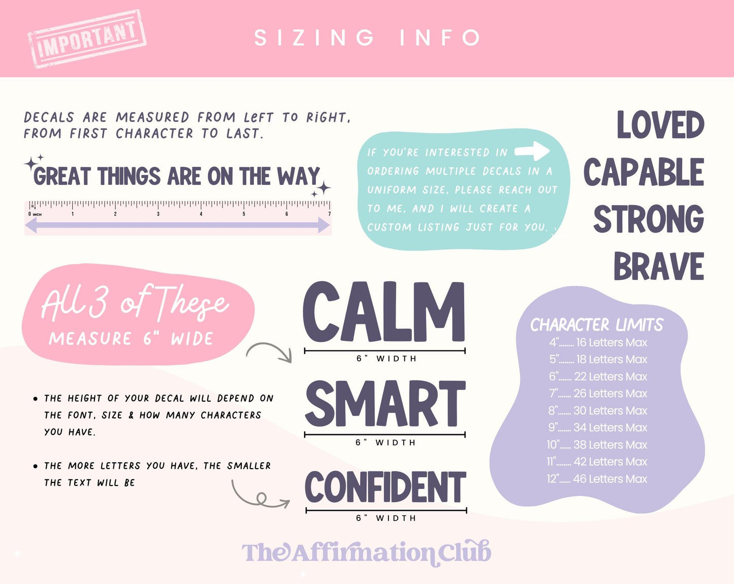 Custom Affirmation Mirror Decal | Vinyl Sticker for Positive Self-Talk