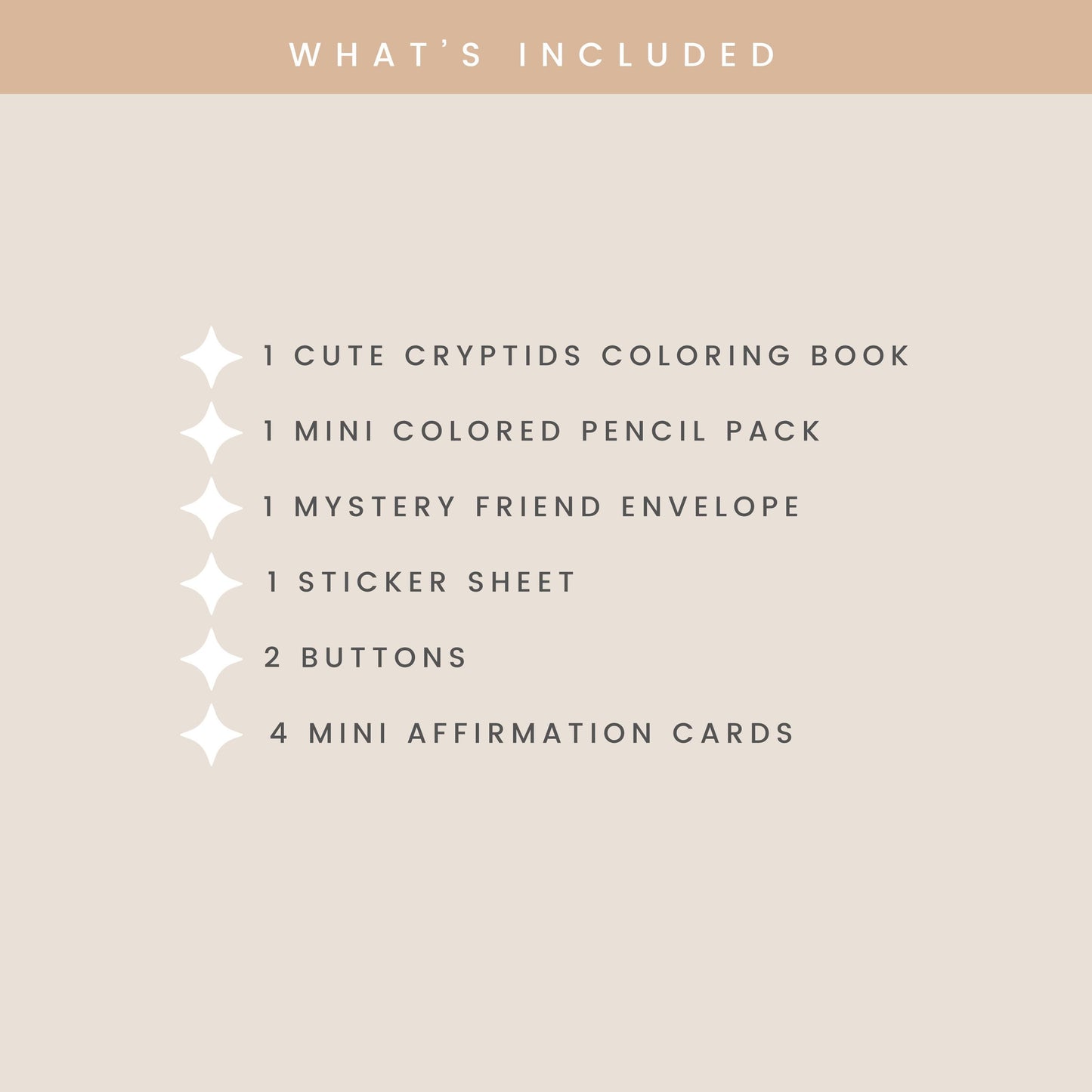 Cryptid Coloring Book Gift Set, Affirmation Book with Stickers, Pencils, Cards